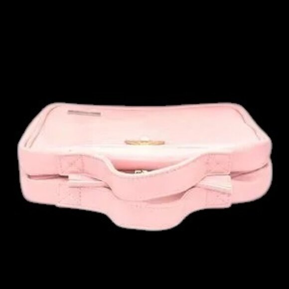 Lacattura Quilted Pearl Bee Hanging Toiletry Travel Bag Pink Gold - Picture 10 of 12